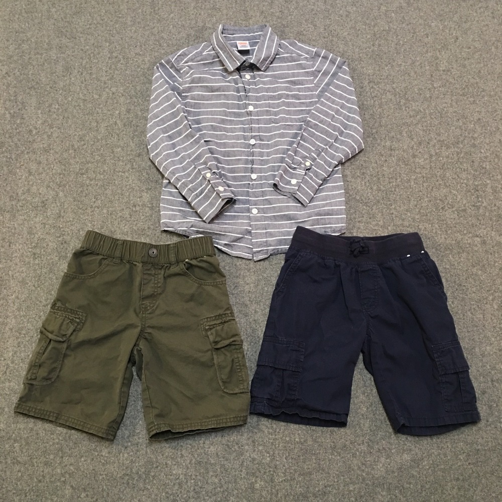 Boys Gymboree 5-6 Years Small Clothing Lot 3x Pieces Bulk Summer Cargo Roll Tab